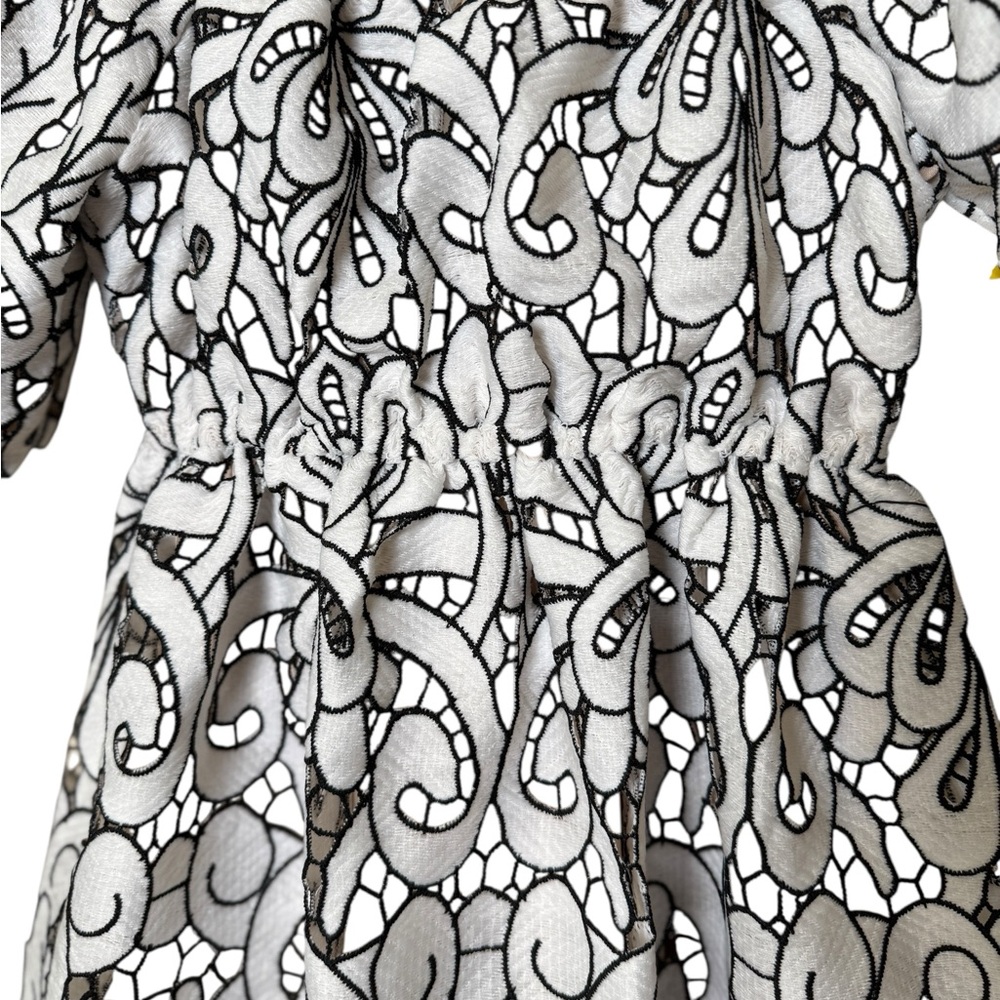NWT Polagram Black and White Lace Midi Dress - Picture 3 of 5